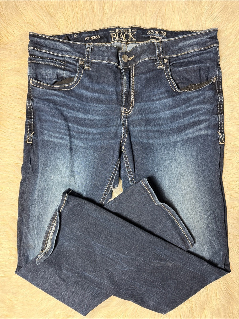 Buckle Black Men's Dark Blue Bootcut Jeans
